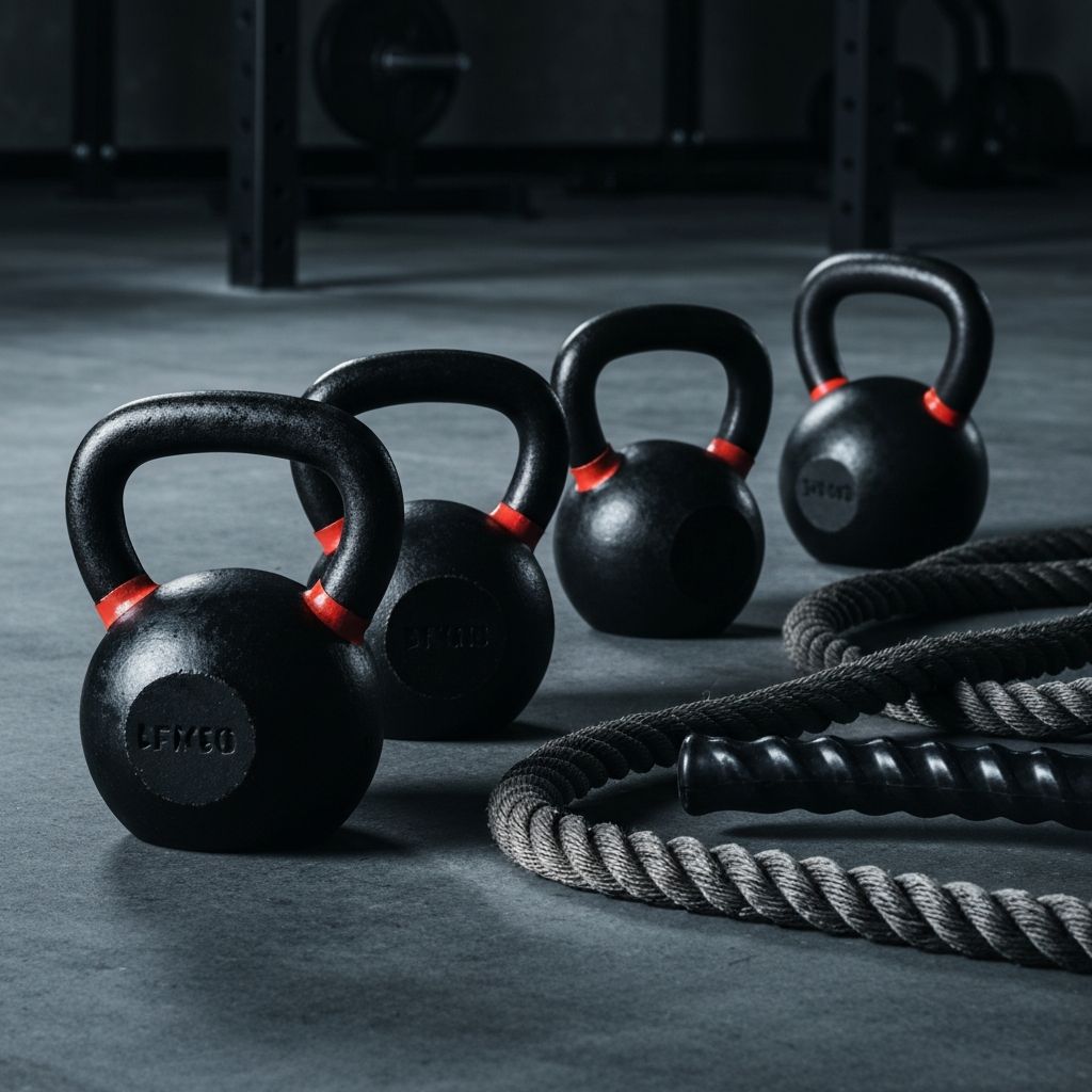 Kettlebells and battle ropes